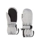 HIGHCAMP Winter Snow Ski Mitten Gloves Waterproof with Zipper on Long Cuff for Kids Toddlers Boy Girl-Lunar,S (3-5 Y)