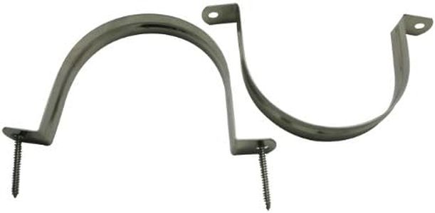 Amanaote 304 Stainless Steel 4 Inches Diameter Tube Strap Tension Clip Pipe Clamp(Pack Of 5 Sets)