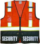 Qraphic Tee Security Survivor Safety Vest, Type R Class 2, Reflective logo front and back. (l/xl, Safety Orange)