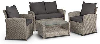 VonHaus Rattan Sofa Set - Premium 4