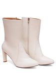 SHERRIF Women's White Color Block Heels Boots (SF-4496-White-36)