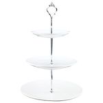 Homend 3-Tier Ceramic Cupcake Stand，Elegant Dessert Cake Tower with Convenient Carry Handle - Ideal for Weddings, Tea Parties, Holiday Dinners, or Birthday Celebrations