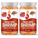 BOLTZ Freeze Dried Shrimp 50+50gm, Food for Discuss, Arowana, Cichlid, Flowerhorn, Oscar Red Parrot & Other Carnivorous Fish, Natural Food for Freshwater and Marine Fish for All Life Stages(Pack of 2)