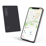 Eelexa Wallet Tracker Card, Rechargeable Thin Wallet Finder, Works with Apple Find My (iOS Only), Item Finder for Luggage Tags, Passports, Phone, IP67 Waterproof, Black, Minimalist