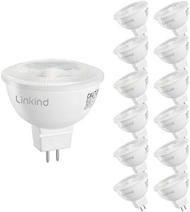 Linkind MR16 LED Bulb Dimmable, GU5.3 Bi-Pin Base MR16 LED Bulbs, 6.5W (70W Equivalent) 3000K Soft White 640lm MR16 LED Spot Lights, Recessed, Tracking Lights, 12V Low Voltage, 12 Packs