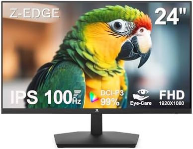 24 inch Monitor, Z-Edge Computer Monitor, Full HD 1920 x 1080p IPS Display 75Hz PC Monitor with HDMI, VGA, Frameless, U24I Anti-Glare Screen