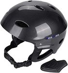 Tontron Adult Whitewater Kayaking Canoeing Bike Skate Multi-Sports Helmet (X-Carbon Fiber Black, Medium)