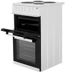 Beko KD533AW 50cm Twin Cavity Electric Cooker in White 4 Hotplate Burners