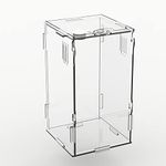 BETAZOOER Acrylic Mini Reptile Tank Habitat Transparent Terrariums with Locking Latch Suitable for Tarantula Isopod Roach Invertebrates (4''x4''x8'')