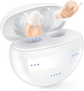 Karthus Hearing Aids for Seniors and Adults with Hearing Loss, 2 Modes, In-Ear Design with Noise Cancelling and Clear Sound, Nearly Invisible and Comfort-Fit, 6 Level Volume, 96H+ Battery Life, White
