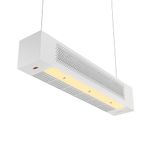 KARBAN Airzone Lite 3-In-1 Bladeless Ceiling Fan with Air Purifier & Light for Home & Office | CFD Technology Handcrafted Wooden Versatile Air Circulator Or Tower Fan (White, Warm White LED Light)