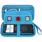 BOVKE Graphing Calculator Carrying Case for Texas Instruments TI-Nspire CX II CAS/CX II/CX/CX CAS Calculator and More - Mesh Pocket for USB Cables and Other School Supplies, Blue