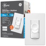 GE CYNC Smart Dimmer Light Switch + Motion Sensor, No Neutral Wire Required, Bluetooth and 2.4 GHz Wi-Fi Switch, Works with Alexa and Google Home (1 Pack) Packaging May Vary