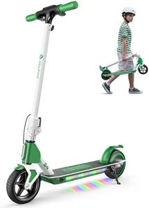 isinwheel S4 Electric Scooter for Kids Ages 6-14, 200W Foldable Kids Electric Scooter with 3 Speeds (5/8/12 Mph), LED Display, Colorful Lights, Gift for Kid