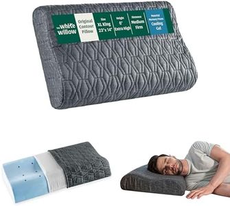The White Willow Cooling Gel Memory Foam Pillow for Sleeping-Cervical Pillow for Neck Pain, Shoulder & Back Pain Relief-Orthopedic Pillow for Neck Support-XXXL King Size 6" H-Grey Medium Firm