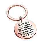 BEKECH Best Friend Keychain Sister Gift Thanks for Being My Sister Keychain Friendship Jewelry BFF Birthday Gift Soul Sister Gift for Her (rose gold)