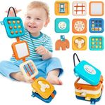 weirtoya Baby Busy Board for 1 Year Old, Montessori Toys for 1 Year Old Toddler Toys Travel Activities Busy Cube Gifts for Baby Boy Girl My First Montessori Busy Board