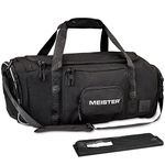 Meister Brawler Gym Bag for Fighters w/Zip-Out WrapHamper Wash Bag & Shoe Locker - Black