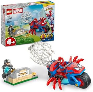 LEGO® ǀ Marvel Spidey and His Amazing Friends Spidey on his Motorcycle vs. Rhino 11206 Super Hero Building Toy Treat for Boys, Girls and Kids Aged 4+ - Spider-Man Building Set with 2 Minifigures