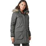 Peter Storm Women’s Paloma Parka Jacket with Faux Fur Lined Hood and 4 Pockets, Waterproof, Insulated (UK, Numeric, 12, Regular, Regular, Grey)