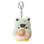 BONICI Men Women Creative Cute Lovely Cosplay Costume Play Changing Clothes Donut Penguin Pendant Keychain Key-Chains Keyring Gift Pendant Handbag Tote Purse Backpack Decoration Car Key -Frog