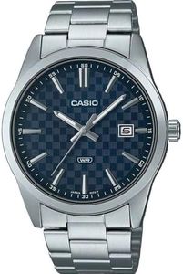 Casio MTPVD03D-2A Analog Silver Band Unisex Watch, Blue Dial, 48 × 41 × 9.6 mm