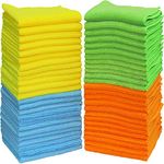 50 Pack - SimpleHouseware Microfiber Cleaning Cloth, 4 Colors