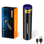 DARKBEAM UV Flashlight 365nm Light USB Rechargeable with UV-Filter, Wood's lamp Blacklight LED Ultraviolet Portable Mini Pocket Size, Detector for Pet Urine, Stains, Banknote, Amber, Curing Resin