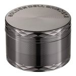 Golden Bell 2 inch Grinder 4 Layer Spice Grinder Stylish Diamond Edge Lid Zinc Alloy Grinder - Nickle Black