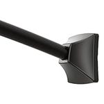 Moen 72-Inch Matte Black Permanent Mount Adjustable Curved Shower Rod, CSR2164BL