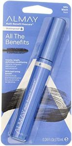 Almay Waterproof Mascara, Multi-Benefit Eye Makeup, Ophthalmologist Tested, Fragrance-Free, Hypoallergenic, Black, 0.24 Oz/ 7ml