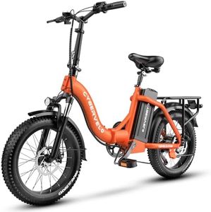 CBVELO 1000W Folding Electric Bike, 48V 20AH Large Removable Battery E Bike, 30+MPH, 80 Miles Max Range, 20" Fat Tire Electric Bike for Adults, Adult Electric Bicycles for Long Commutes