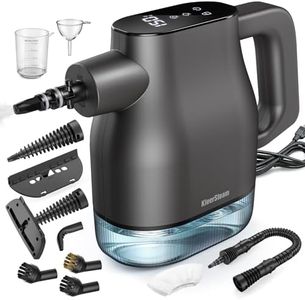 Handheld Steam Cleaner with Touchscreen, 3s Fast Heating Portable Steam Cleaner, 1350W High Temp 135°C/150°C, Continuous Refill, Pressurized Steam Cleaner for Grout Tile Kitchen Bathroom Car (Black)