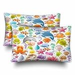 Pillow Cases 2 Pack Trippy 60S Colors Magic Mushroom Sofa Cushion Cover Fashion Party Cushion Case Colorful Home Decorative Pillowcases, 60x40cm