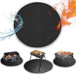 24" Round Grill Mat, Fire Pit Mat Fireproof Under Grill Mat Oil-Proof Waterproof BBQ Pad for Outdoor Grill Accessories, Heat Resistant Protective Deck and Patio Mat Fire Resistant Pad