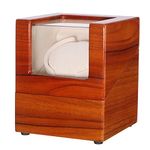 JQUEEN Single Watch Winder with Quiet Japanese Mabuchi Motor (Applewood), Applewood, Japanese