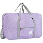 for Airlines Large Cabin Bag Foldable Travel Duffel Bag Holdall Tote Carry on Luggage Overnight for Women and Men 40L (Thick Series Purple)