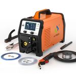 HITBOX Double Pulse MIG Welder, 200A Gas MIG/Gasless Flux Core MIG/Stick/Lift TIG/Single Pulse/Dual Pulse 6 in 1 Aluminum Welder Machine, 110/220V IGBT Multiprocess Welders with 2T/4T/Spot Welding