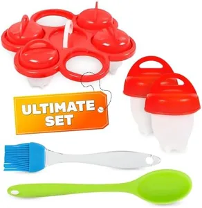 No.1 Hard Boiled Silicone Egg Cooker Without the Shell as seen on TV, Non Stick Egg Poacher with Holder