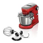 Bosch Hausgeräte Food Processor Series 8 MUM9A66R00, Stainless Steel Bowl 5.5 L, Planetary Mixer, Professional Dough Hook, Snow and Silicone Brush, 7 Working Levels, 1600 W, Red/Silver