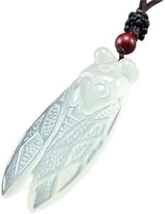 Fairchild Gemworks Jade pendant jade necklace earrings are suitable as birthday gifts for your girlfriend, mother or wife. They symbolize good luck. (WHITE)