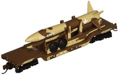 Bachmann Industries Inc. 52' Center-Depressed Flat-Car Desert Military with Missile - N Scale