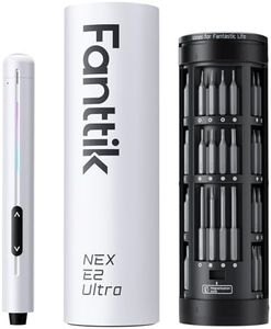 Fanttik E2 Ultra 3.7V Mini Electric Screwdriver, Cordless Screwdriver, Max 0.6N.m, 50 Magnetic Bits, 5/32'' Hex, Magnetic Storage, Repair Tool for Electronics, Camera, Laptop, and PC Build (White)