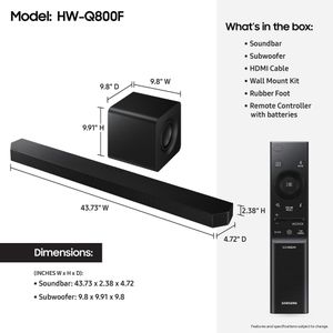 Samsung 5.1.2 Channel Soundbar – Q800F, Black