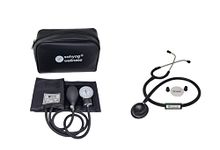 Sahyog Wellness Manual Aneroid Sphygmomanometer Blood Pressure Monitor with Stethoscope (Black)