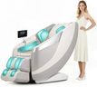 HealthRelife 3D Massagesessel mit 135cm SL-Schiene Ganzkörpermassagesessel mit Körperscan, Touchscreen, Rückenheizung, Bluetooth-Musik, 28 Airbags (Beige+Grau)