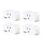 SYLVANIA Wifi Smart Plug, Voice Control, Compatible with Alexa and Google Home, Timer, On/Off, White - 4 Pack (75703)