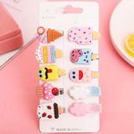 Akshetri® Set of 10 Cute Silicon Ice Cream Shaped Design Hair Clips for Girls and Baby Toddlers- Multicolor (10 Clips)