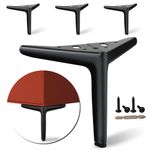 SunVFaFa Black Furniture Legs 6 Inch Heavy Duty, Replacement Couch Legs for Furniture Set of 4, Matte Metal Legs for Cube Storage, Modern Sofa Feet Short Cabinet Legs for Dresser Futon Nightstand