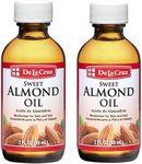 De La Cruz Sweet Almond Oil - Expeller Pressed Almond Oil for Skin and Hair 2 FL. OZ. (59 mL) - 2 Bottles